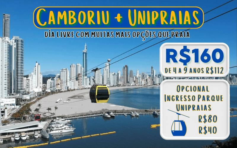 Bate e volta + dia livre no Balneario Camboriu